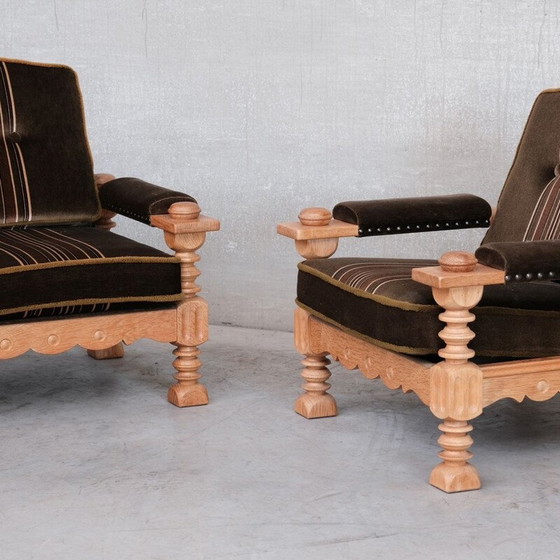 Image 1 of Set da soggiorno vintage in rovere, Danimarca 1970