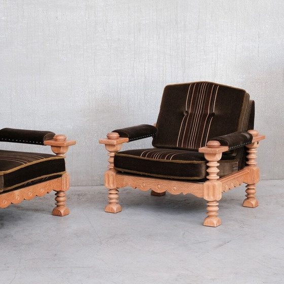 Image 1 of Set da soggiorno vintage in rovere, Danimarca 1970