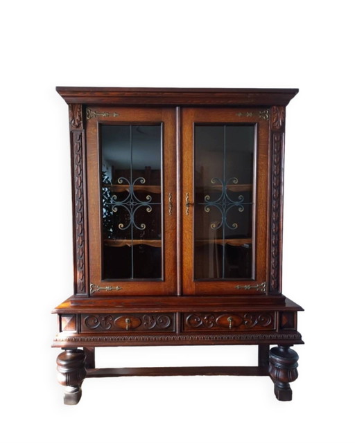 Solid Oak Xxth Century Display Bookcase