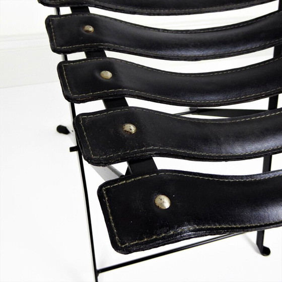 Image 1 of Pair of 2 vintage liner folding chairs, France 1960