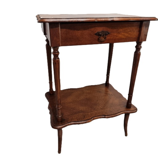 French Mahogany Side Table With Drawer Circa 1900