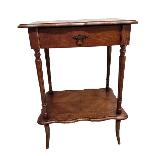 French Mahogany Side Table With Drawer Circa 1900