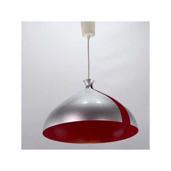 Image 1 of Vintage pendant lamp with aluminum shade, 1970-1980