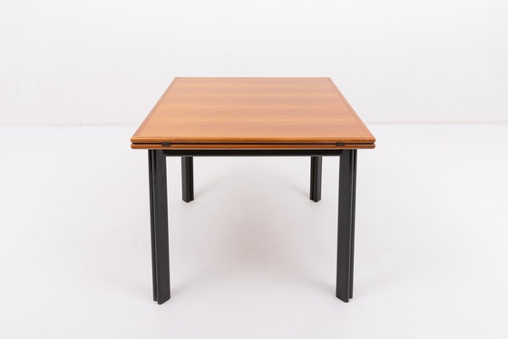 Image 1 of Table de salle à manger pliante en noyer au design italien des années 1980