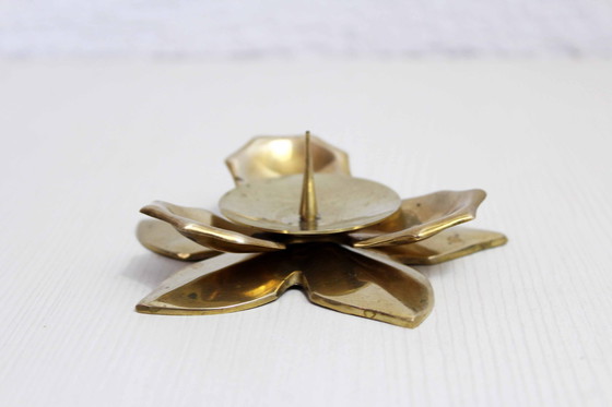 Image 1 of Brass Flower Candle Holder