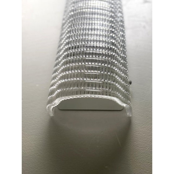 Image 1 of Contemporary Clear Diamanted Rectangular Murano Glass Wall Sconce