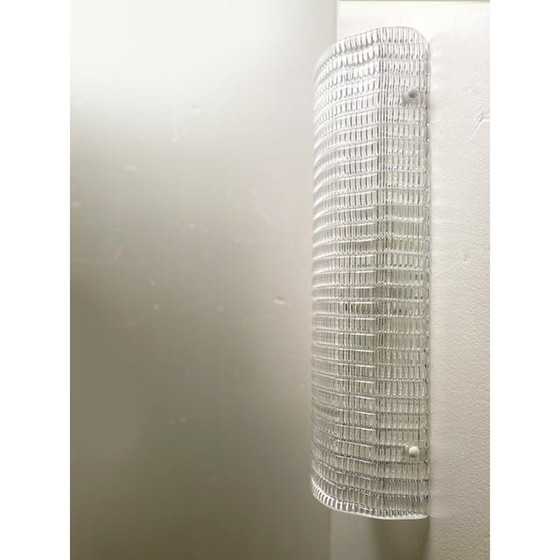 Image 1 of Contemporary Clear Diamanted Rectangular Murano Glass Wall Sconce