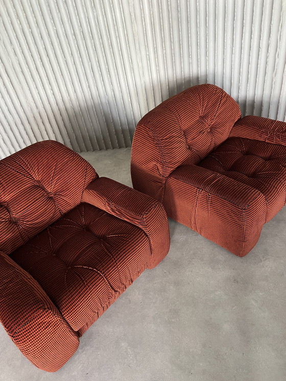 Image 1 of Set Of 2 Chunky Italian Lounge Chairs