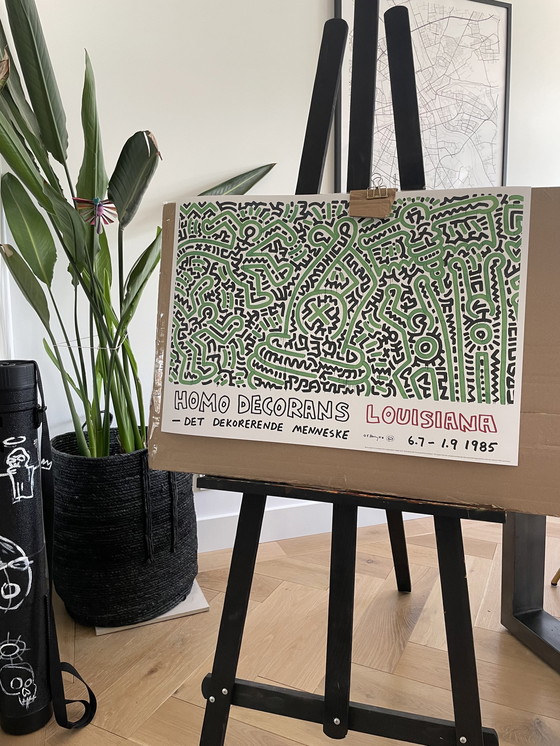 Image 1 of Keith Haring 1958-1990), Homo Decorans, 1985, anniversary poster Louisiana archive, 2018,