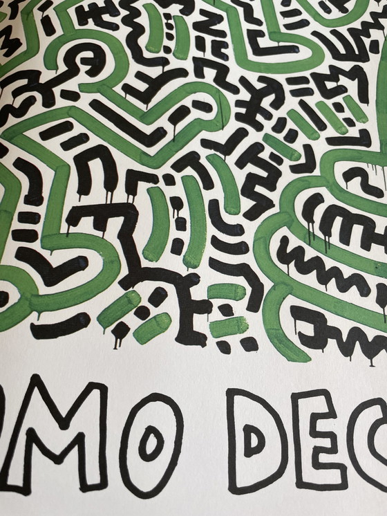 Image 1 of Keith Haring 1958-1990), Homo Decorans, 1985, anniversary poster Louisiana archive, 2018,