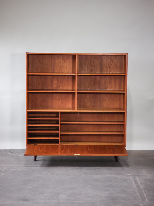 Large bookcase with flap Danish 1960s