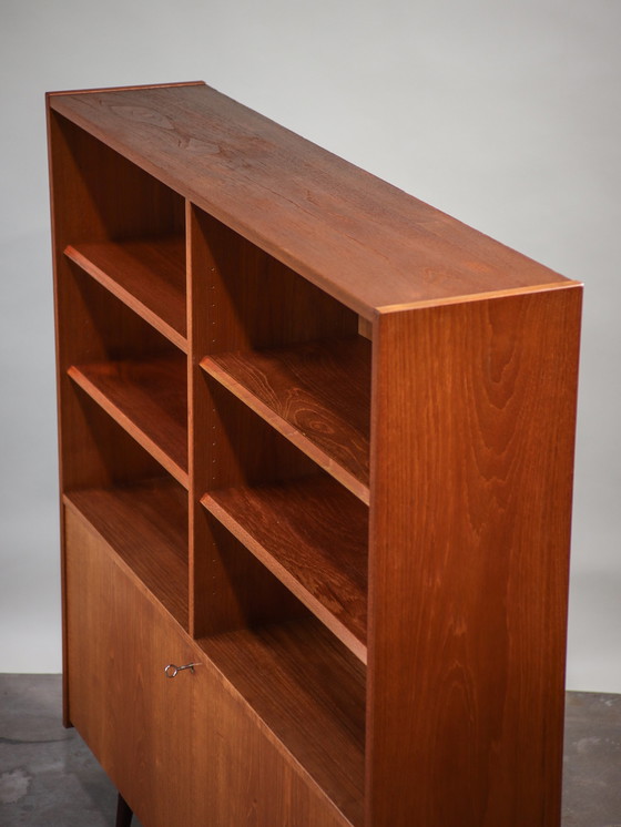 Image 1 of Large bookcase with flap Danish 1960s