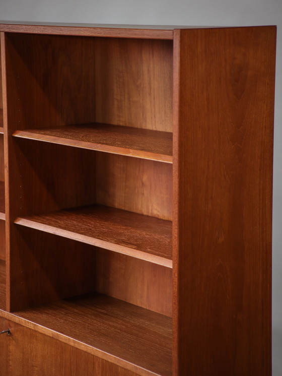 Image 1 of Large bookcase with flap Danish 1960s