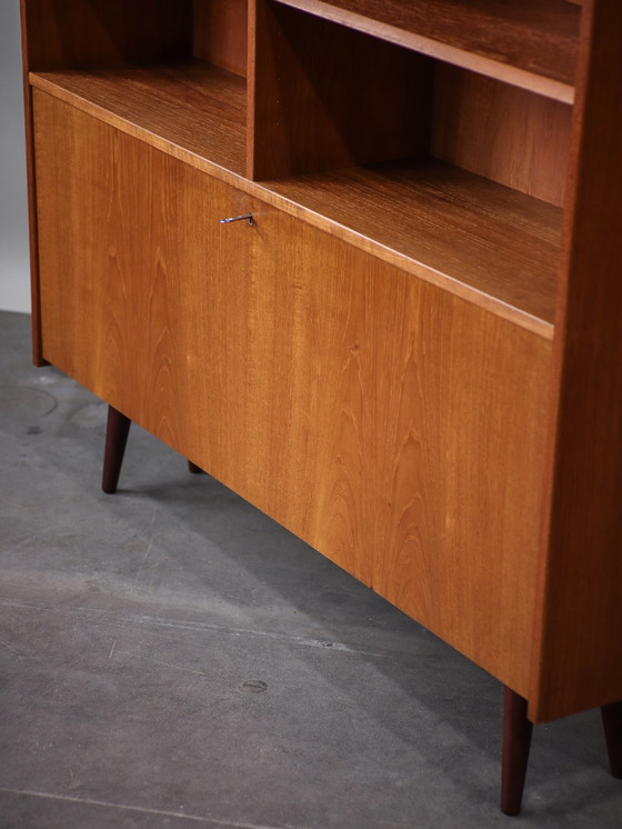 Image 1 of Large bookcase with flap Danish 1960s