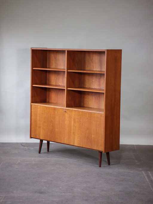 Large bookcase with flap Danish 1960s