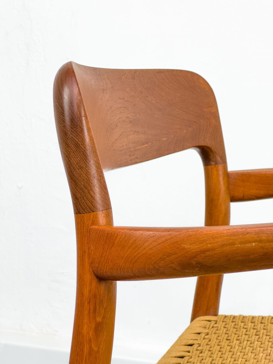 Image 1 of Fauteuil en teck et corde à papier modèle 56 par Niels Otto Møller pour J.L. Møllers, 1960s