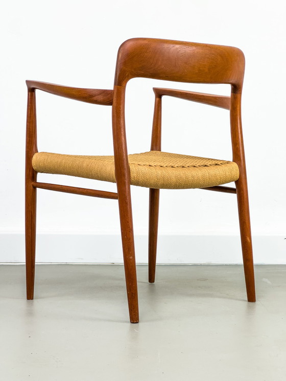 Image 1 of Fauteuil en teck et corde à papier modèle 56 par Niels Otto Møller pour J.L. Møllers, 1960s