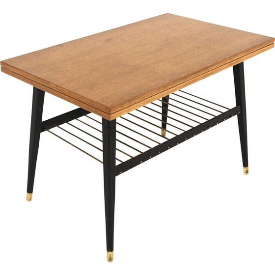 Image 1 of Vintage extendable teak and beech coffee table, Sweden 1950