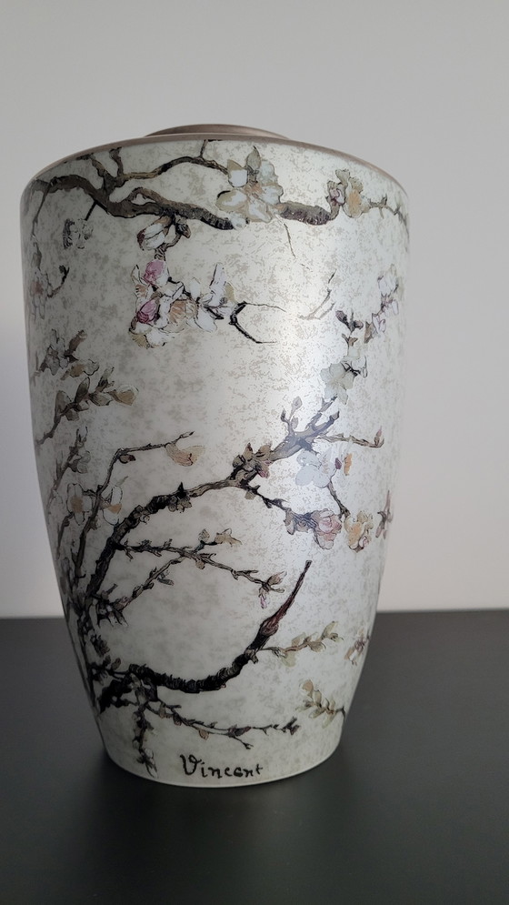 Image 1 of Goebel Vase And Bowl Vincent Van Gogh "Almond Blossom Silver"