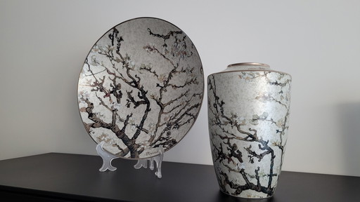 Goebel Vase And Bowl Vincent Van Gogh "Almond Blossom Silver"