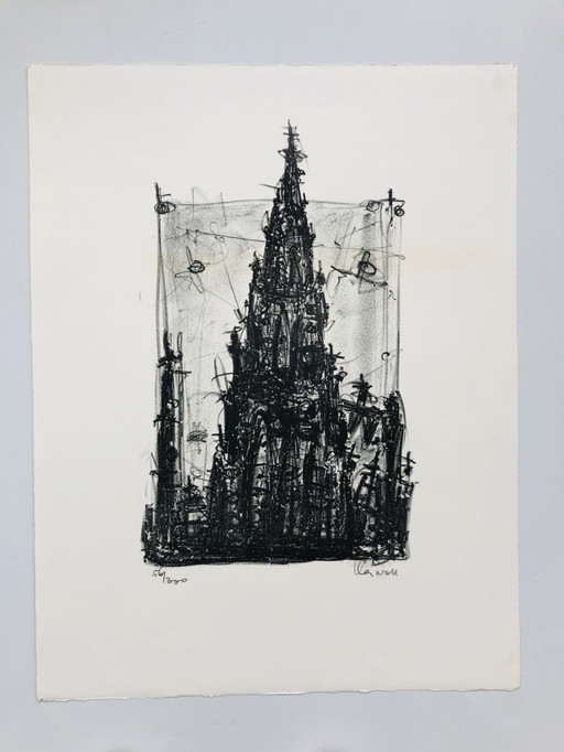 Karl Anton Wolf - Lithographie - Blick auf der Dom