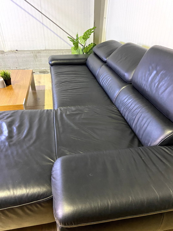 Image 1 of Willi Schillig leather sofa with adjustable headrests