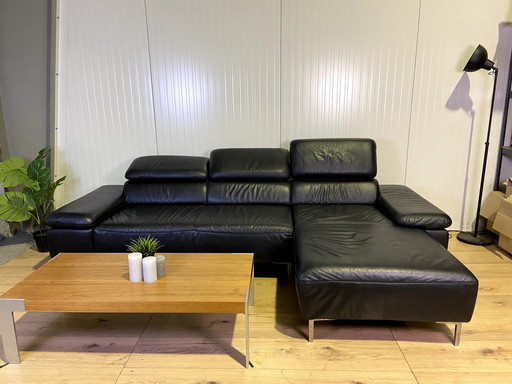 Willi Schillig leather sofa with adjustable headrests