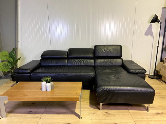 Image 1 of Willi Schillig leather sofa with adjustable headrests