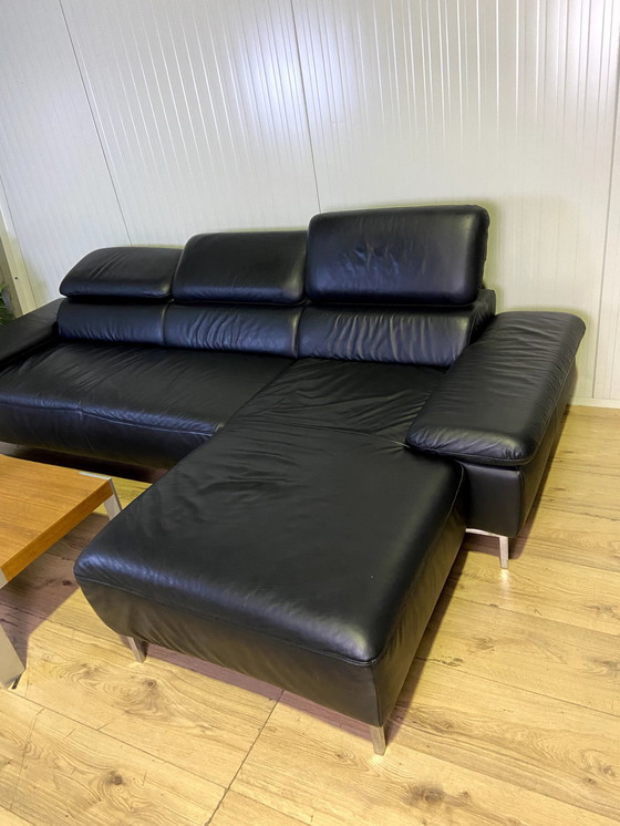 Image 1 of Willi Schillig leather sofa with adjustable headrests