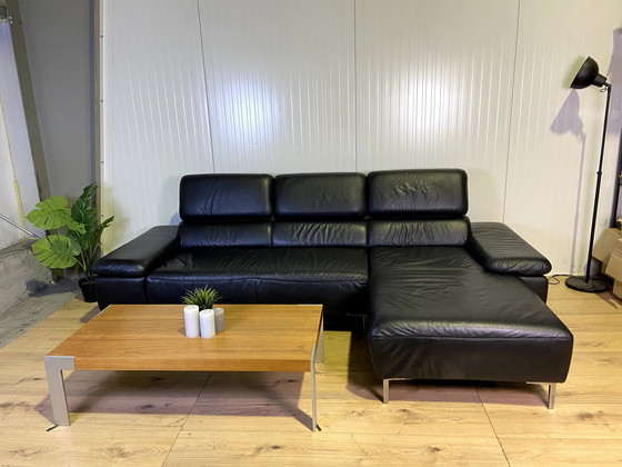 Image 1 of Willi Schillig leather sofa with adjustable headrests