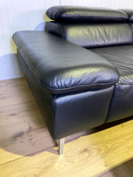 Image 1 of Willi Schillig leather sofa with adjustable headrests