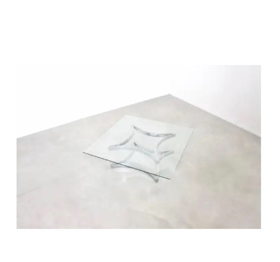 Image 1 of Tavolino da caffè in vetro e cromo