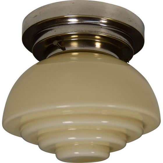 Image 1 of Vintage chrome-plated art deco ceiling light, 1930