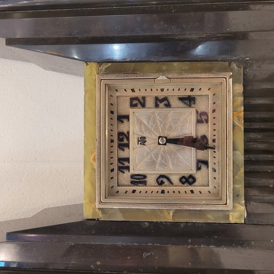 Image 1 of Vintage Ato Art Deco marble and onyx table clock, France 1930