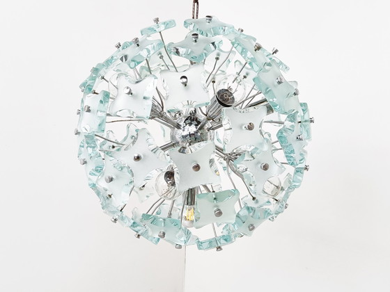 Image 1 of Mid century glass chandelier, 1970s