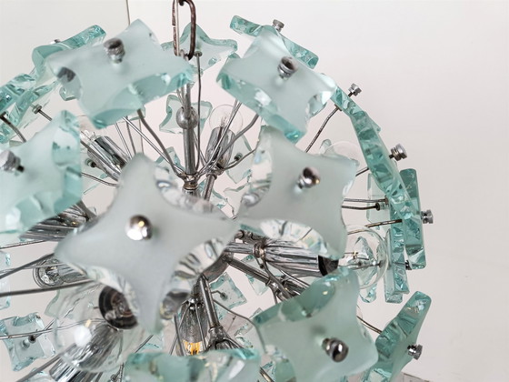 Image 1 of Mid century glass chandelier, 1970s