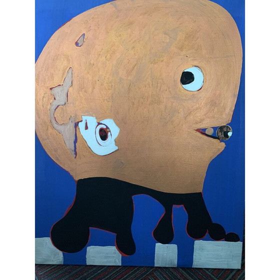 Image 1 of Vintage acrylic painting on canvas by Jean Attali