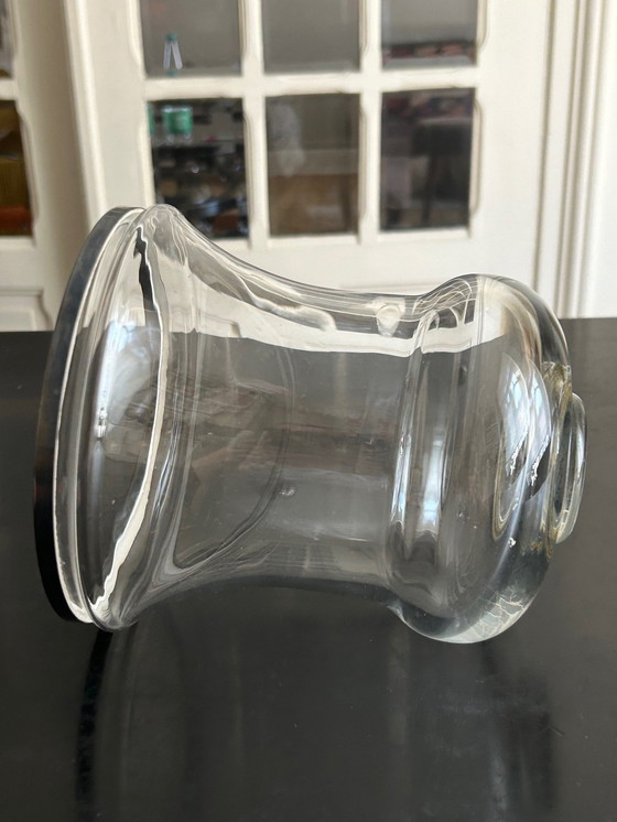 Image 1 of Silver Metal And Glass Vase