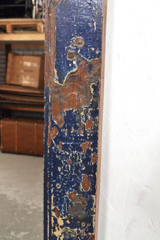 Vintage Hardwood Passing Mirror With Patina