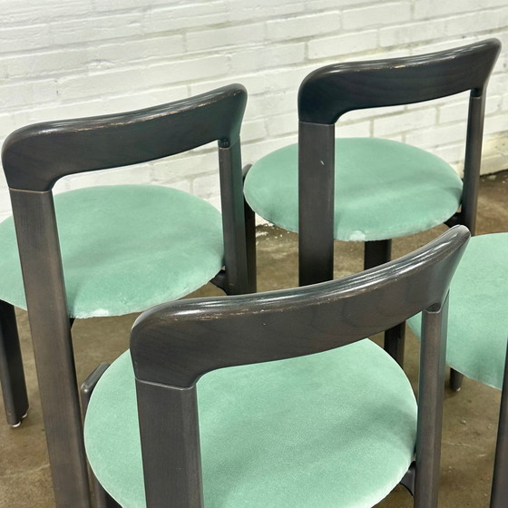 Image 1 of Set Of Four Dietiker Rey Chairs By Bruno Rey Blue Gray