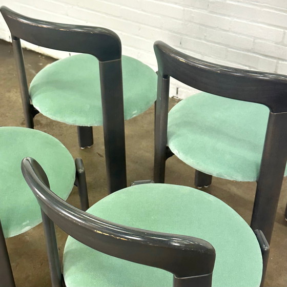 Image 1 of Set Of Four Dietiker Rey Chairs By Bruno Rey Blue Gray