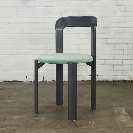 Image 1 of Set Of Four Dietiker Rey Chairs By Bruno Rey Blue Gray