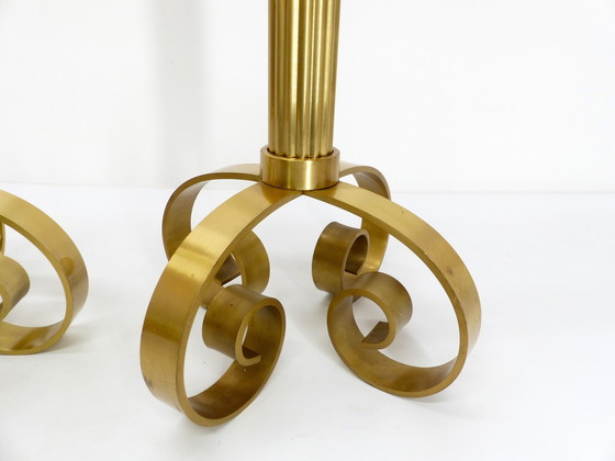 Image 1 of Pair Of Scandinavian Xxl Brass Candleholders Ivar Ålenius Björk For Ystad Metall 1960