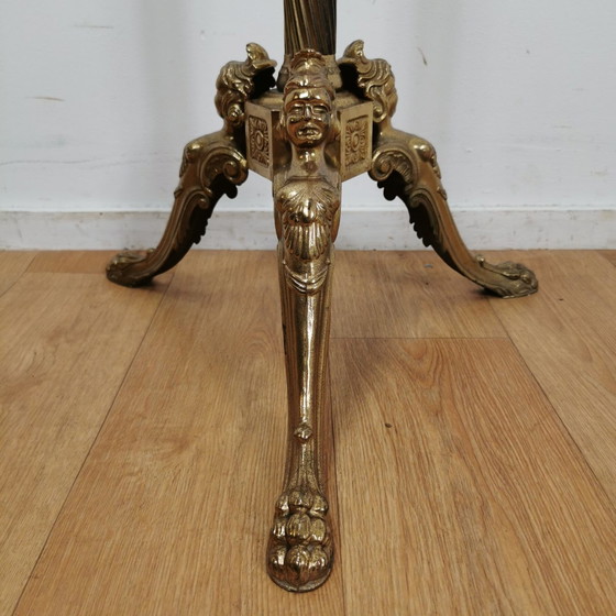 Image 1 of Brass Rococo Standing Coat Stand Hollywood Regency Hall Tree 03