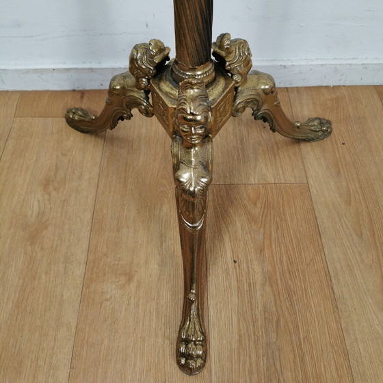 Image 1 of Brass Rococo Standing Coat Stand Hollywood Regency Hall Tree 03