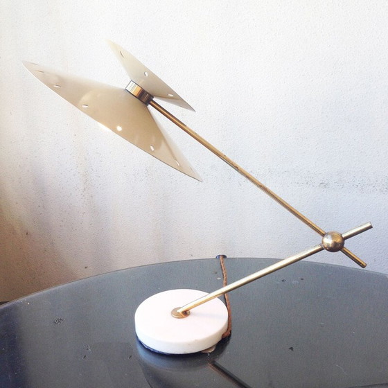 Image 1 of Vintage brass lamp by Stilux, Milan 1950