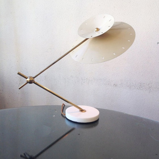 Image 1 of Vintage brass lamp by Stilux, Milan 1950
