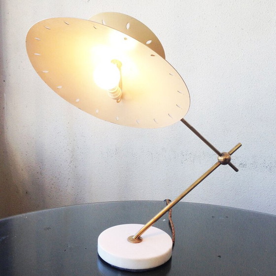 Image 1 of Vintage brass lamp by Stilux, Milan 1950