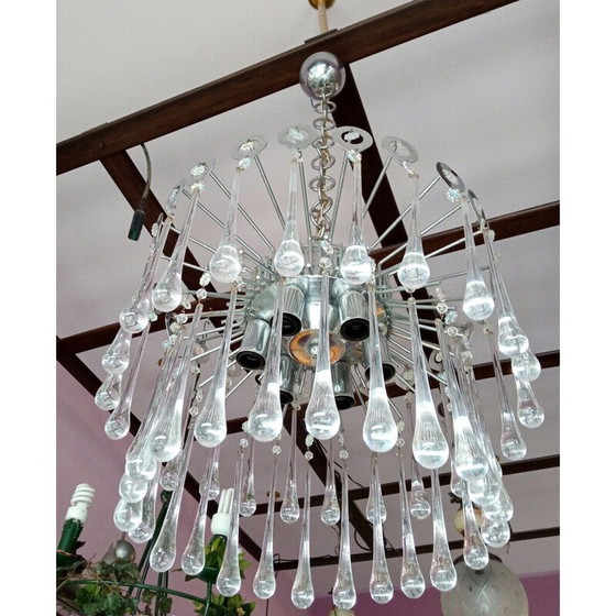 Image 1 of Italian vintage chandelier waterfall in Murano glass