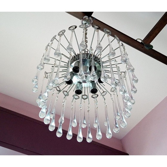 Image 1 of Italian vintage chandelier waterfall in Murano glass